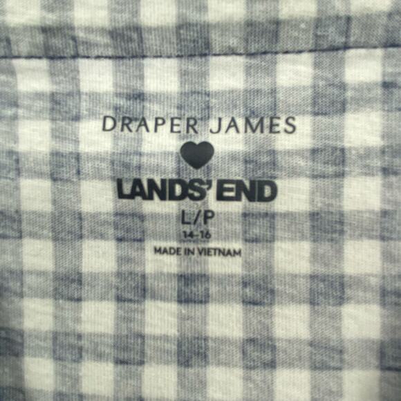 Draper James Lands End Navy Blue White Gingham Checkered Shift Dress Size Large - Picture 4 of 12